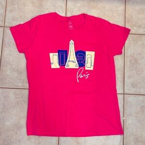 Paris tee hot pink shirt women’s large